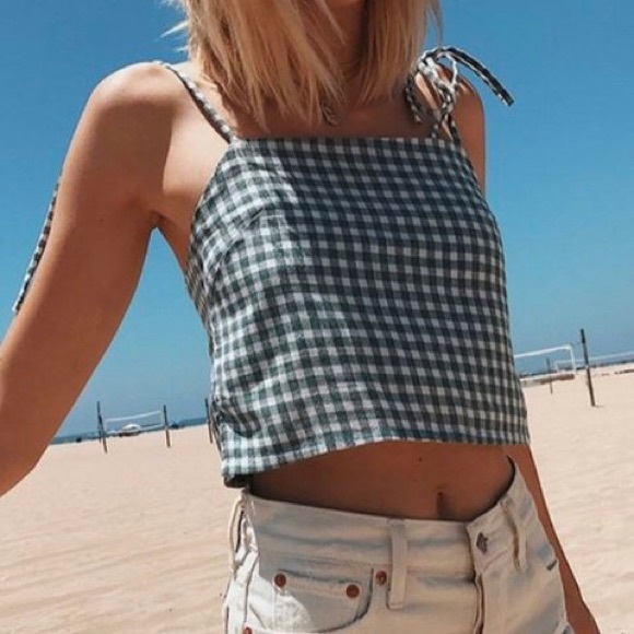 NWT Brandy Melville sample blue white checker Dena - Picture 6 of 7